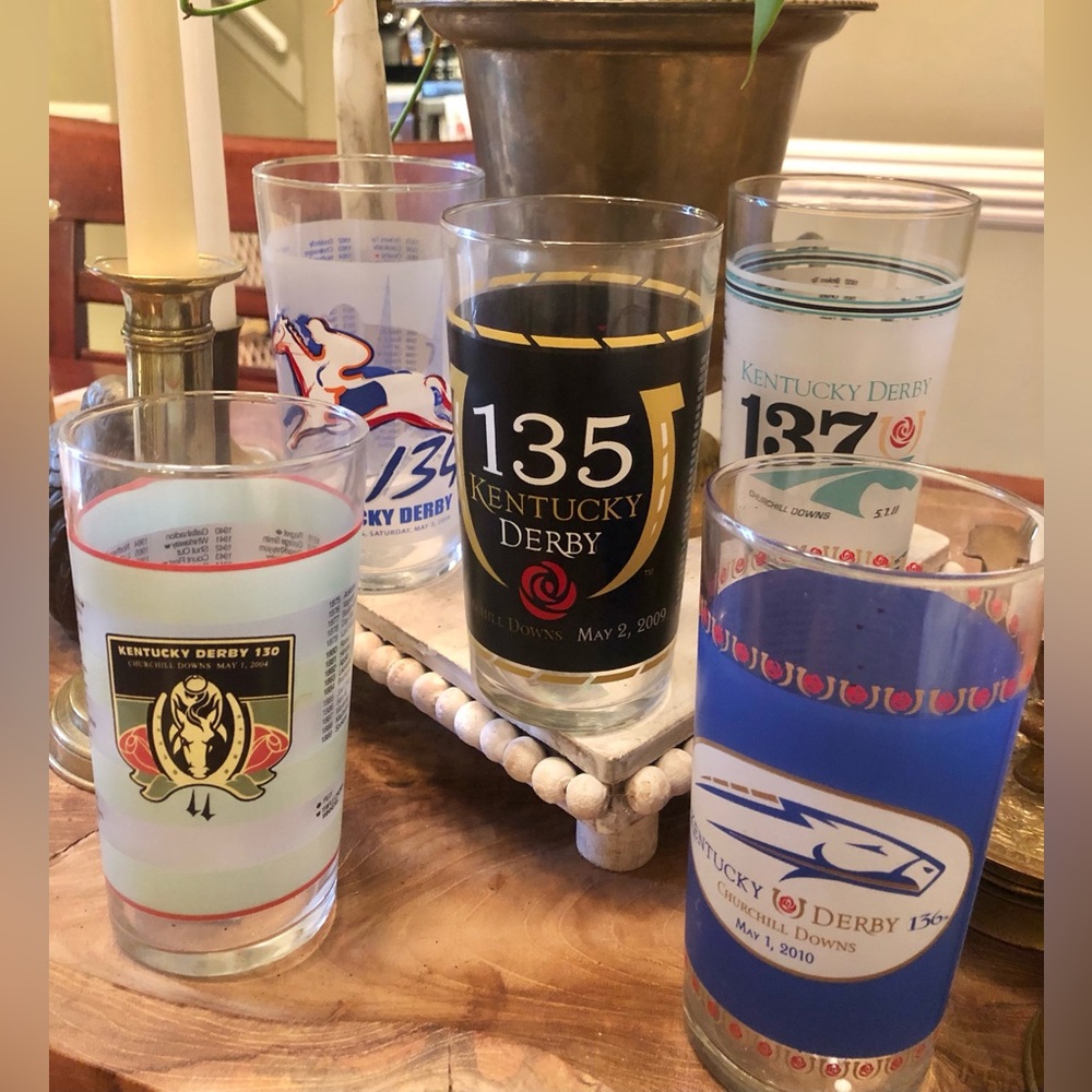 Set of 5 Kentucky Derby Mint Julep Glasses